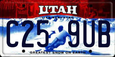 UT license plate C259UB