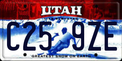 UT license plate C259ZE
