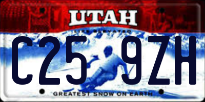 UT license plate C259ZH