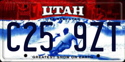 UT license plate C259ZT