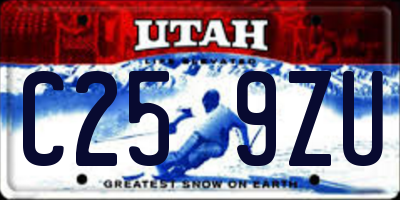 UT license plate C259ZU