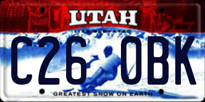 UT license plate C260BK
