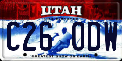 UT license plate C260DW