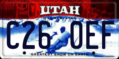UT license plate C260EF