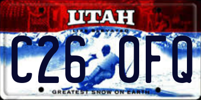 UT license plate C260FQ