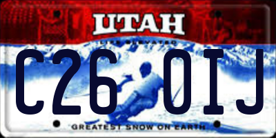 UT license plate C260IJ
