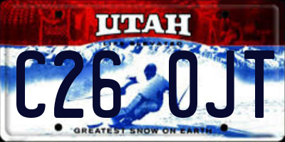 UT license plate C260JT