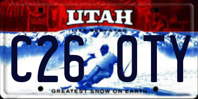 UT license plate C260TY