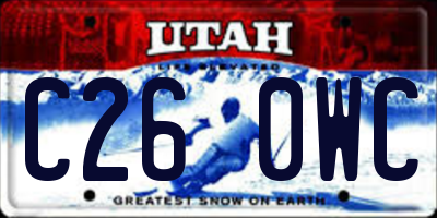 UT license plate C260WC
