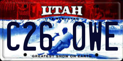 UT license plate C260WE