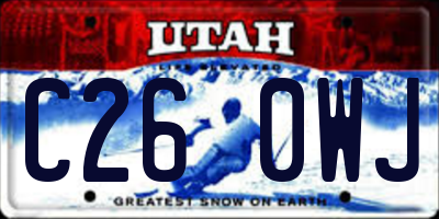 UT license plate C260WJ