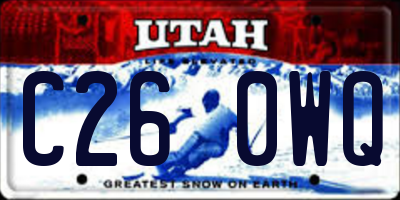 UT license plate C260WQ