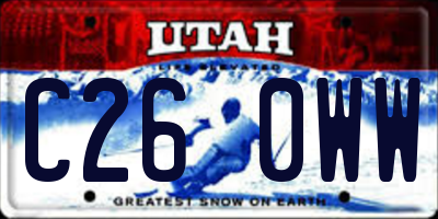 UT license plate C260WW