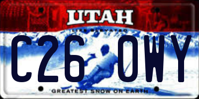 UT license plate C260WY