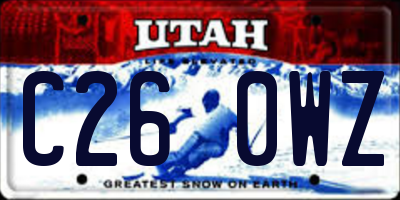 UT license plate C260WZ