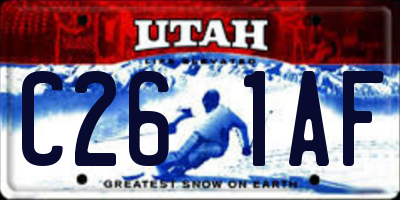 UT license plate C261AF
