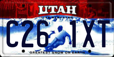UT license plate C261XT