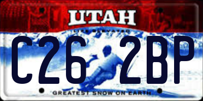 UT license plate C262BP