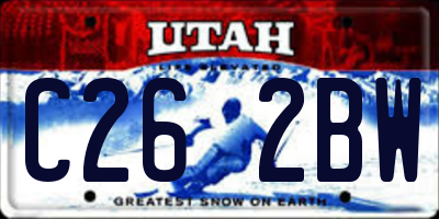 UT license plate C262BW