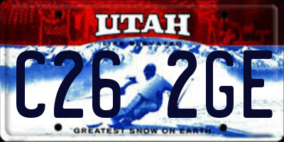 UT license plate C262GE
