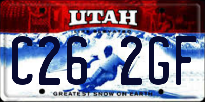 UT license plate C262GF