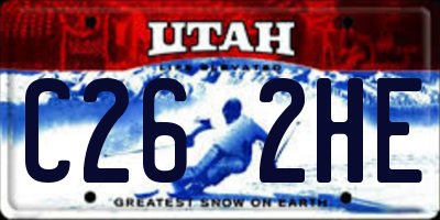 UT license plate C262HE