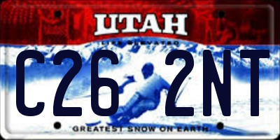 UT license plate C262NT