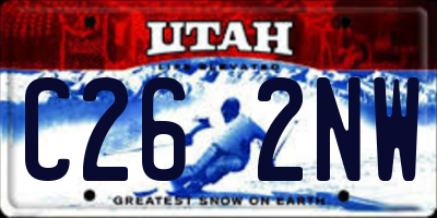 UT license plate C262NW
