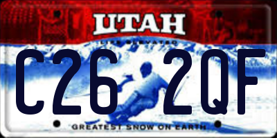 UT license plate C262QF