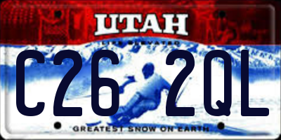 UT license plate C262QL