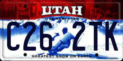 UT license plate C262TK