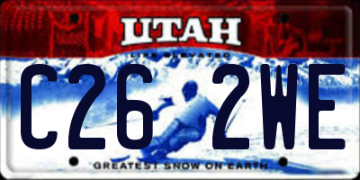UT license plate C262WE