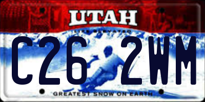 UT license plate C262WM