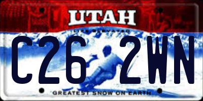 UT license plate C262WN