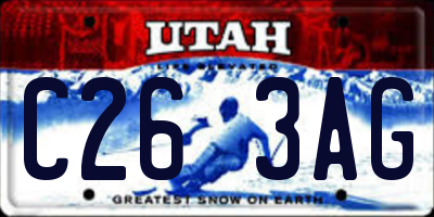 UT license plate C263AG