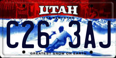UT license plate C263AJ