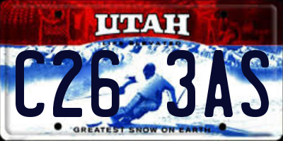 UT license plate C263AS