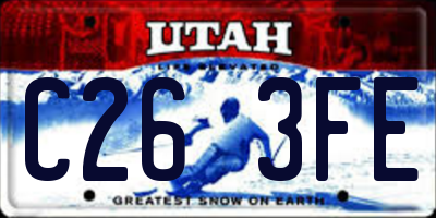 UT license plate C263FE