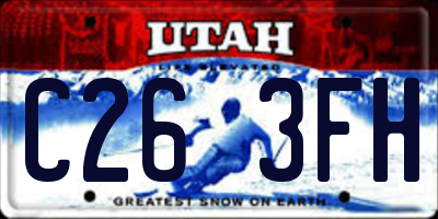 UT license plate C263FH