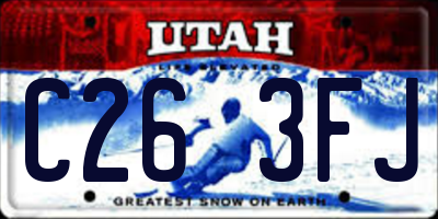 UT license plate C263FJ