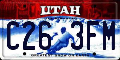 UT license plate C263FM