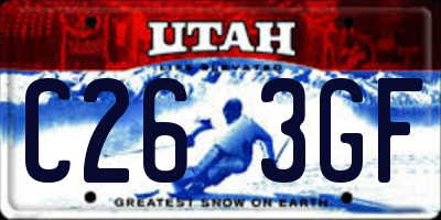 UT license plate C263GF