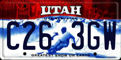 UT license plate C263GW
