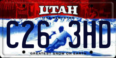 UT license plate C263HD