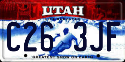 UT license plate C263JF