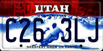 UT license plate C263LJ