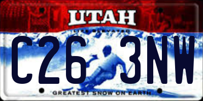 UT license plate C263NW