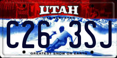 UT license plate C263SJ