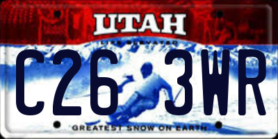 UT license plate C263WR