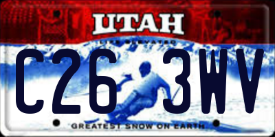 UT license plate C263WV